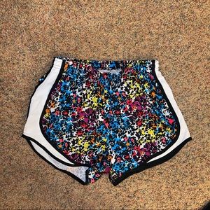 Nike dri fit paint splatter abstract shorts